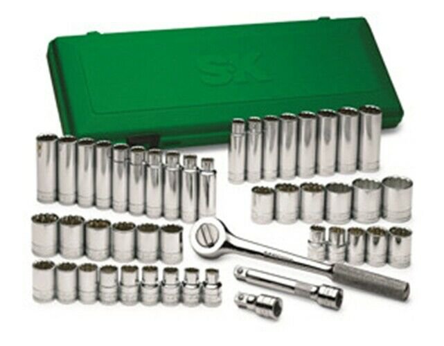 SK HAND TOOL 47 Piece 6 Point Socket SuperSet 1/2" Drive SK4147-6