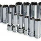 SK HAND TOOL 13 Piece 6 Point Deep/LongMetric Socket Set 3/8" Drive SK1863