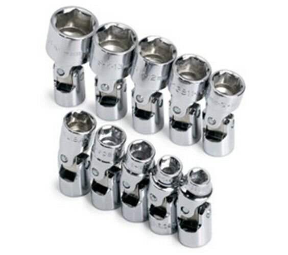 SK HAND TOOL 10 Piece 6 Point Flex ChromeSocket Set 1/4" Drive SK1335