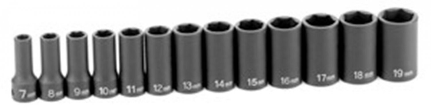 GREY PNEUMATIC 3/8" Drive 13 Piece Semi-DeepMetric Set GY1213MSD