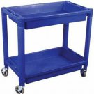 ASTRO PNEUMATIC Heavy Duty Plastic 2 ShelfUtility Cart - Black Color AO8330