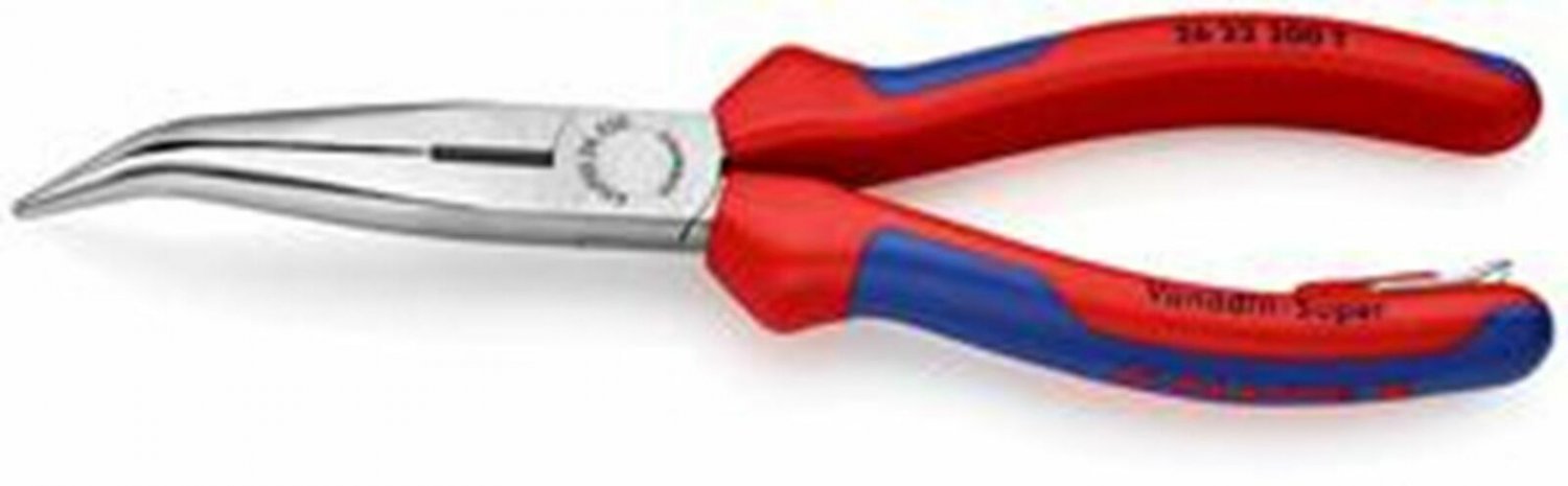 KNIPEX 8" Angled Long Nose Plierswith Cutter - Comfort Grip KX2622200
