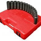 SUNEX TOOL 15 Piece  1/2" Drive 12 Point Deep Impact Socket Set SU2672