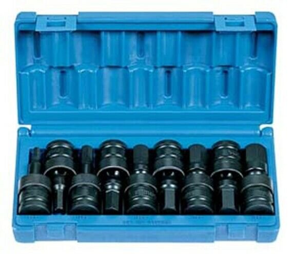 GREY PNEUMATIC 9 Piece Metric Universal HexDriver Impact Set GY1499UMH