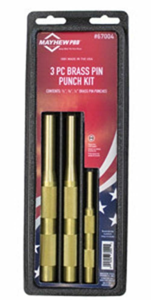 MAYHEW 3 Piece Brass  Pin Punch SAESet MH67004