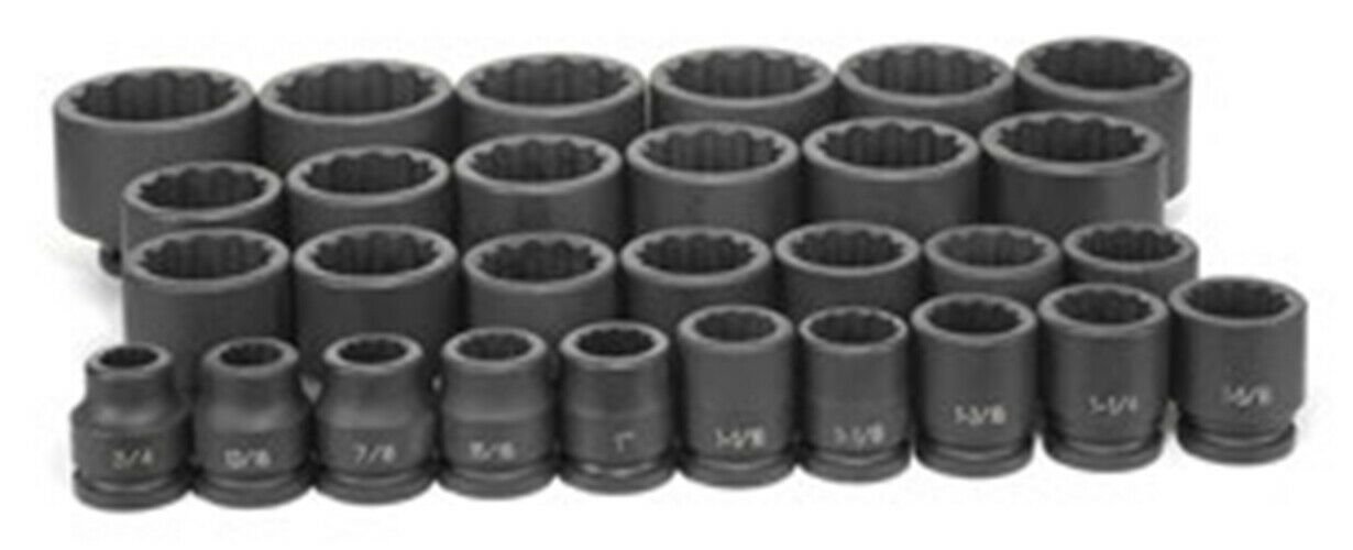 GREY PNEUMATIC 3/4" Drive 12 Point 29 PieceFractional Master Set GY8129