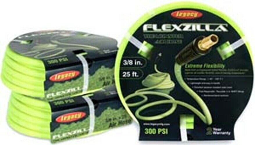 LEGACY Flexzilla 3/8" x 25' yellowair hose with 1/4" MNPT MTHFZ3825YW2