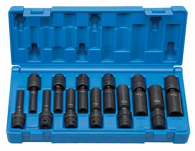 GREY PNEUMATIC 1/4" Surface Drive 12 Pc. DeepUniv Metric Set GY9712UMD