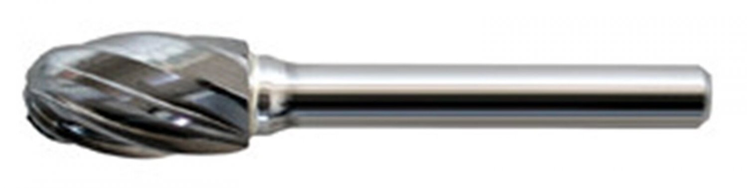SHARK INDUSTRIES LTD Oval Shaped Bur Brazed Head1/2"x7/8"x2-5/8" Aluma Cut SRBT3
