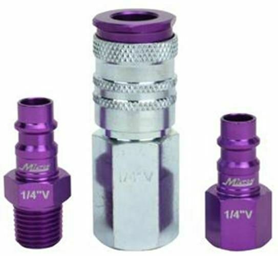 MILTON 3 Piece Hi-Flo V-Style 1/4"NPT Purple ColorFit-Mega-Flow MIS-303VKIT