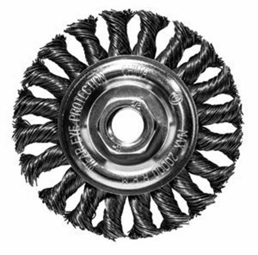 CENTURY DRILL & TOOL 4" Knotted Wire Brush Wheel5/8-11 Arbor CY76049