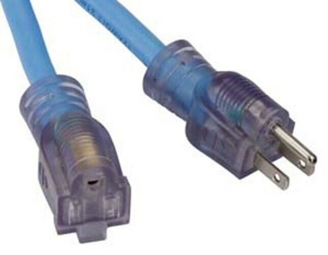 BAYCO 50' Extension Cord 12/3 Gauge15 Amp with Safety Lit End BYSL-997