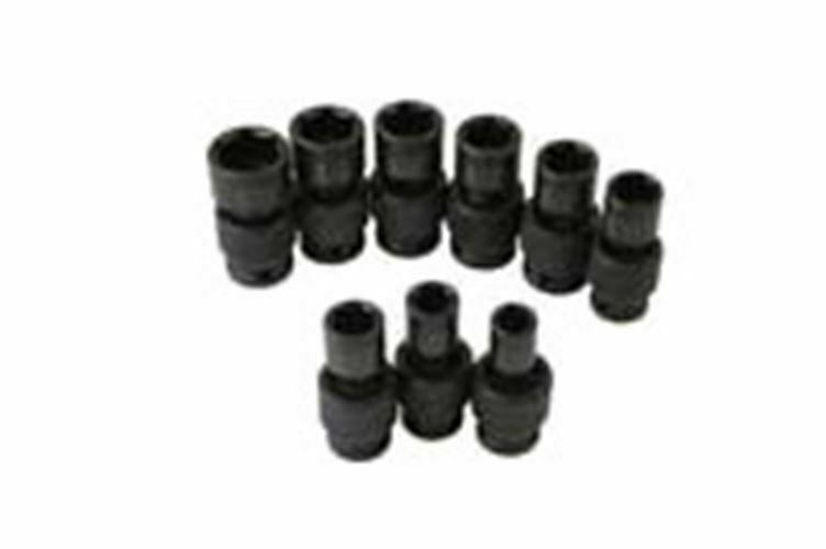 SUNEX TOOL 9 Piece SAE Swivel Socket SetShallow 7/16-15/16" SU2657