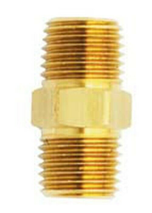 MILTON 1/4 x 1/4NPT Male Brass HexNipple MI646S