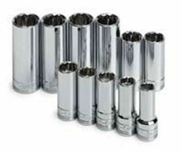 SK HAND TOOL 11 Piece 12 Point Deep SocketSet 3/8" Drive SK1871