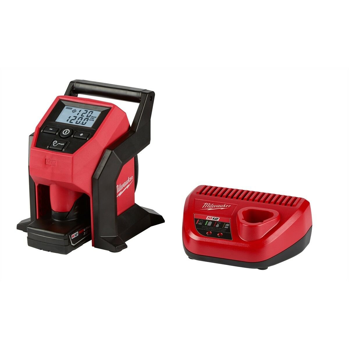 Milwaukee 2475-21XC M12 Cordless Portable Car Tire Inflator Air Compressor