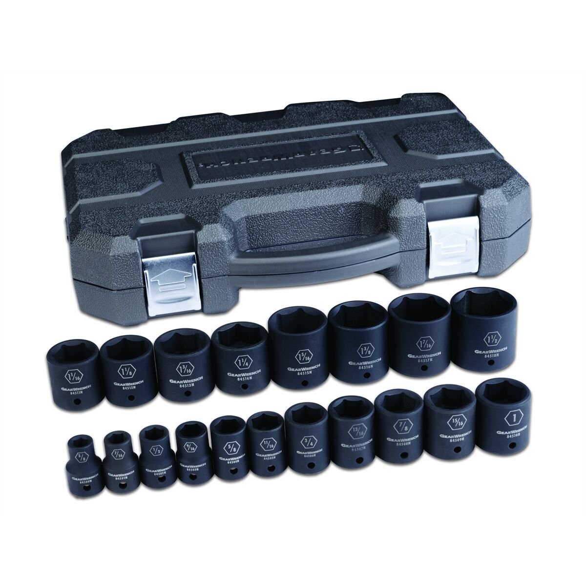 Gearwrench 84932N 19 Piece 1/2" Drive 6 Point Sae Standard Impact Socket Set