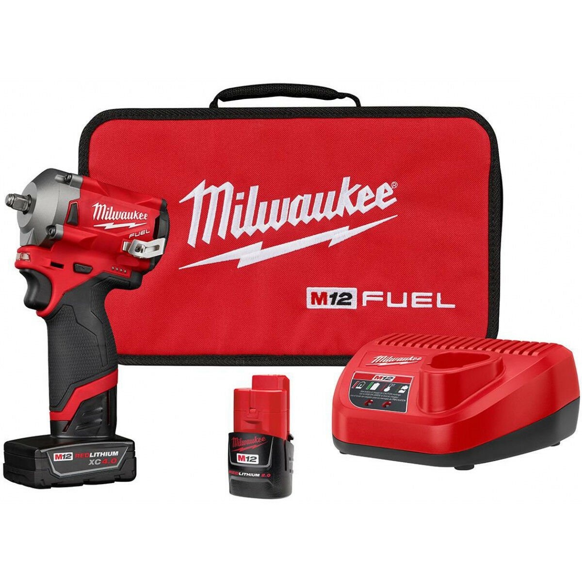 Milwaukee 2554-22 M12 FUEL Stubby Cordless 3/8" Drive Impact Gun Wrench Kit