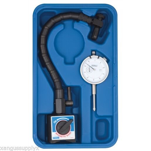 Fowler Dial Indicator Gauge with  Flexible Arm and Magnetic Base 2 1/4" dial