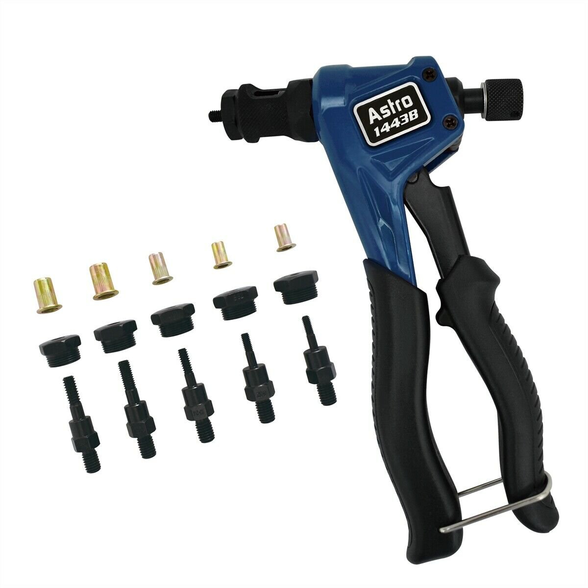 Astro Pneumatic 1443B Pistol Grip Hand Rivet Nut Setter Kit Sae & Metric w/ Nuts