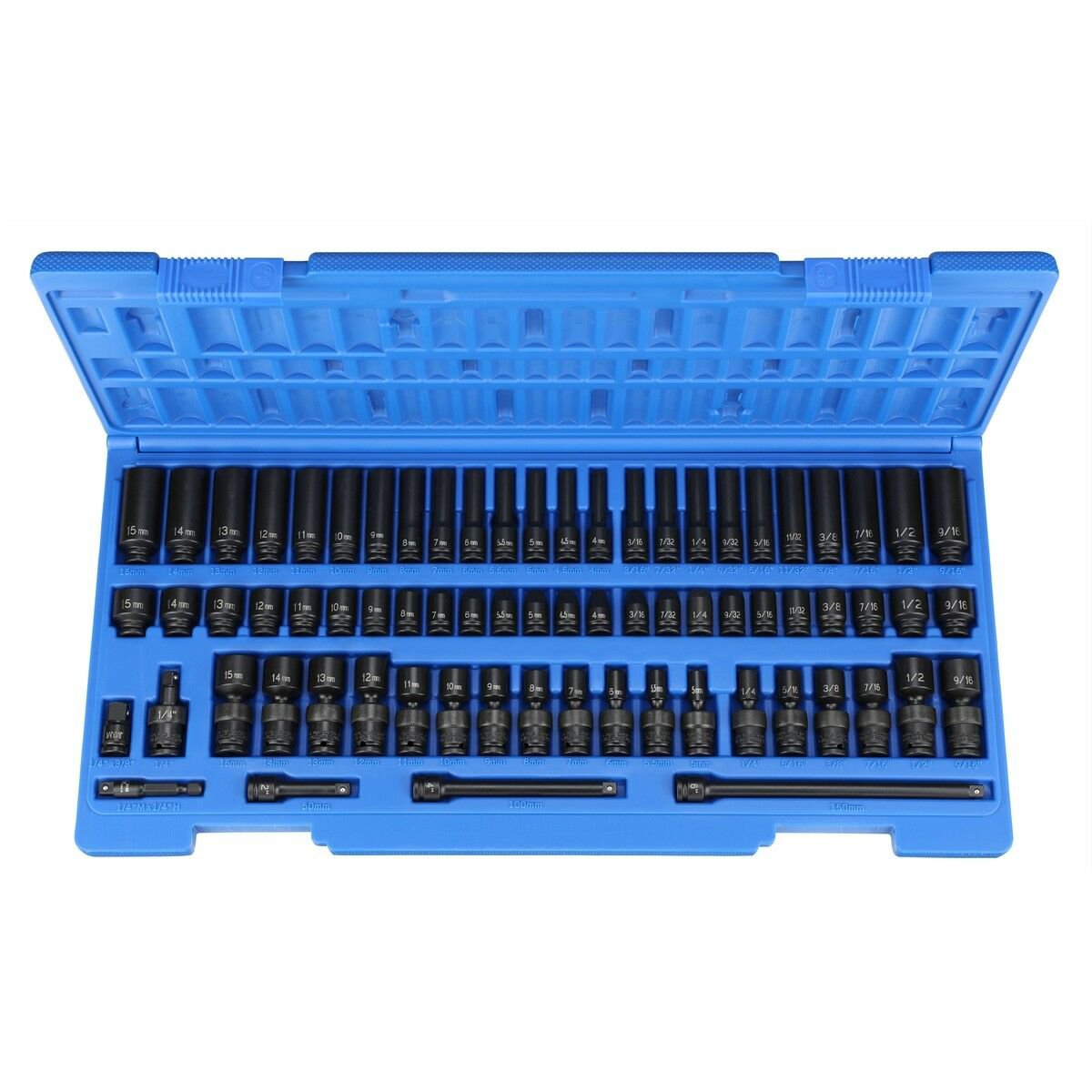 Grey Pneumatic 9772 1/4" Drive Metric and SAE Standard Master Impact Socket Set