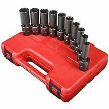 Sunex 3660 10 Piece 3/8" Drive Universal Deep Swivel Impact Socket Set 10-19Mm