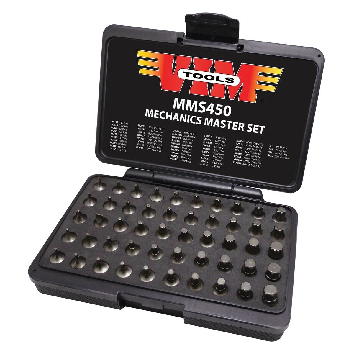 VIM MMS450 Mechanics 1/4" Square Hex Torx Bit Drive Master Set  VIMMMS450