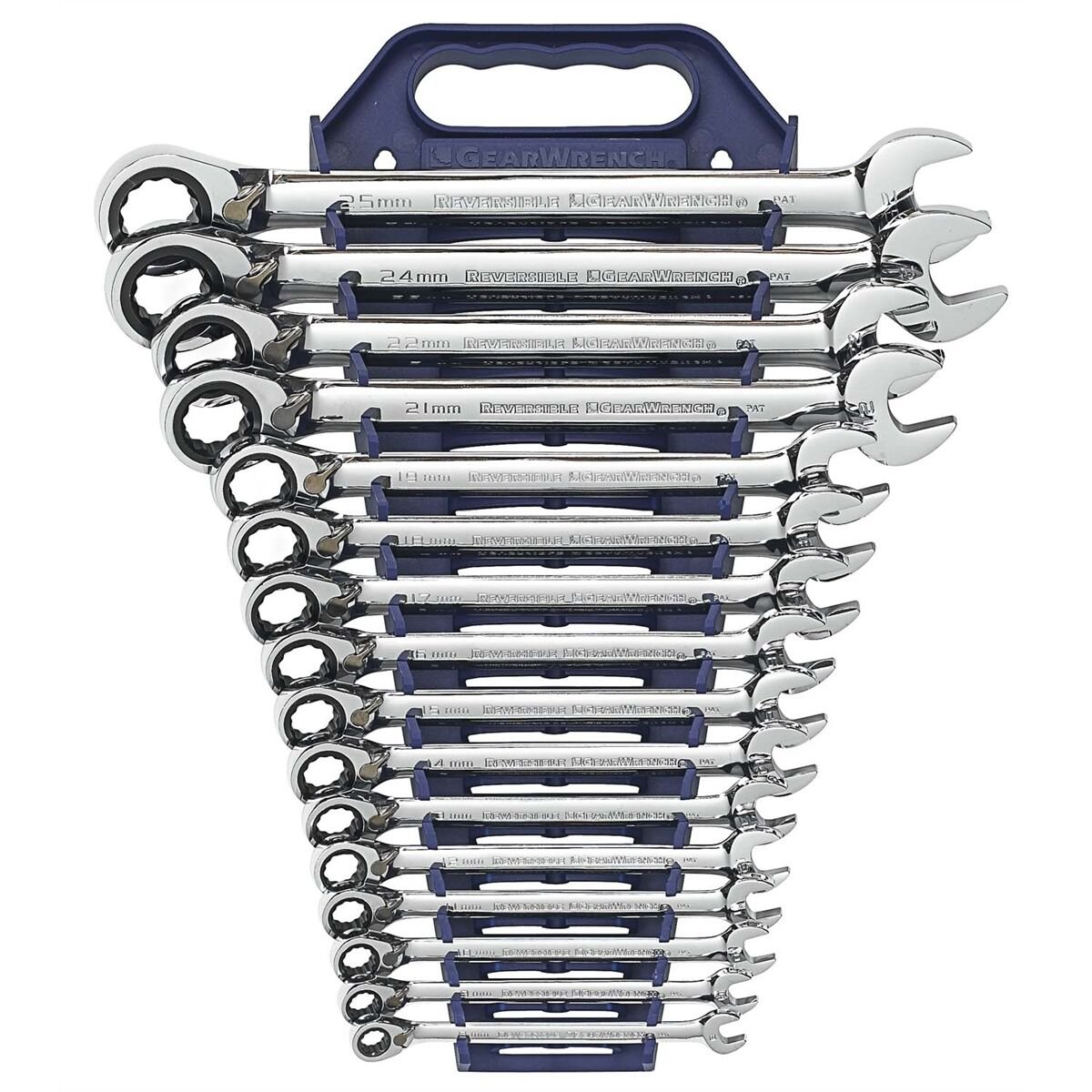 GearWrench 9602 16 Piece Metric Reversible Offset Ratcheting Combo Wrench Set