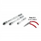 EZ Red MR482FL 1/4" 3/8" 1/2" Drive extra long locking flex head ratchet Set