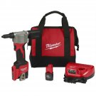Milwaukee 2550-22 M12 12 VOLT CORDLESS Pop Rivet Tool With 2 Battery and Charger