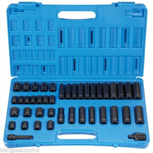 Grey Pneumatic 3/8" Drive 12 Point Standard and Deep Master Impact Socket Set