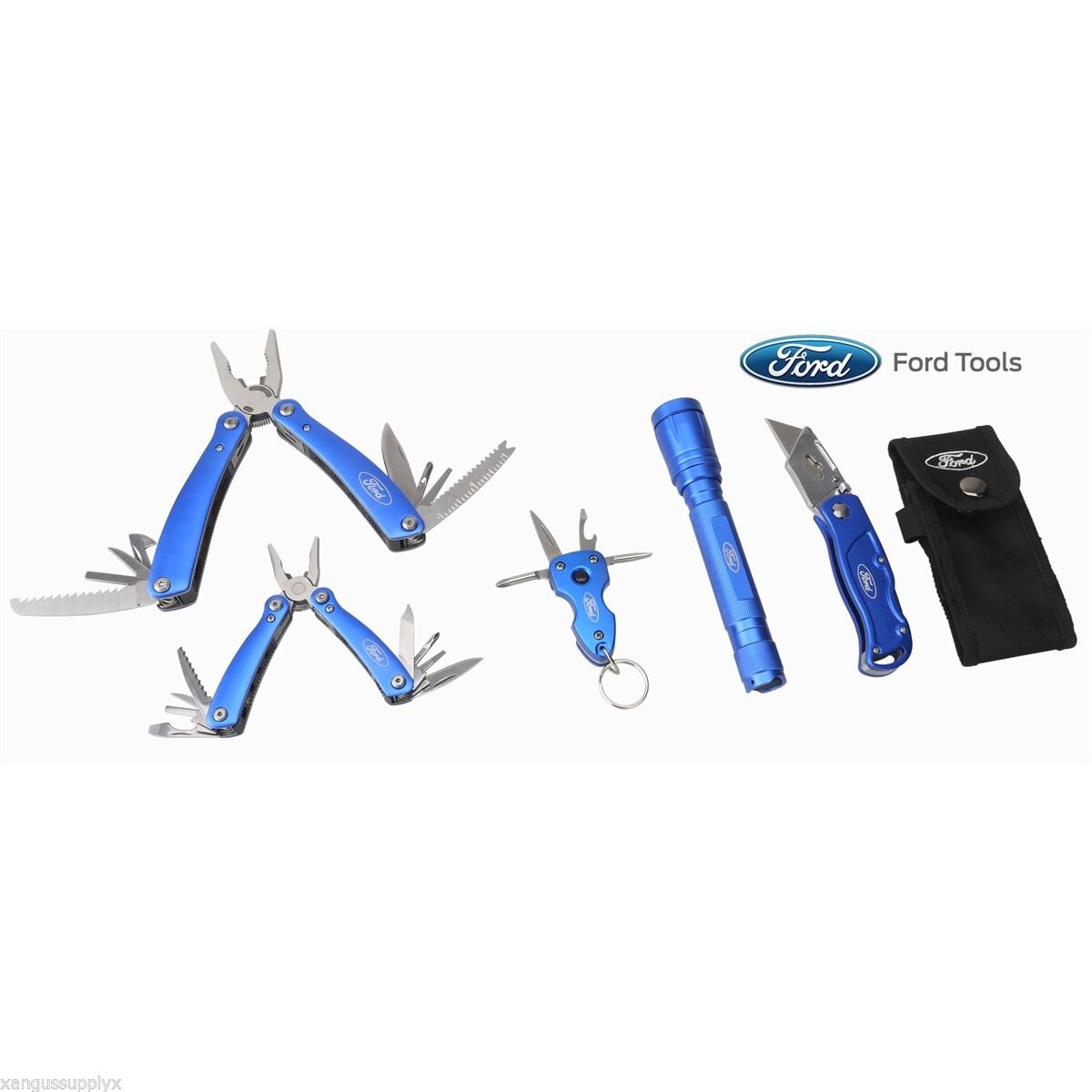 FORD Tools 2-Multi-Tools, Utility Knife, FMCFHT0121 Set With 2 LED Flashlight, Knife and Multi Tools