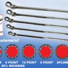 Ez Red XXL Flexible Metric 72 tooth Universal Spline Ratcheting Wrench Set