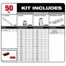 Milwaukee 48-22-9004  50pc 1/4" SAE/Metric Ratchet and Socket Mechanics Tool Set