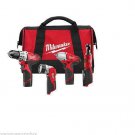 Milwaukee 2493-24 M12 3/8" Impact Wrench Drill Driver 1/4" Ratchet Combo Kit