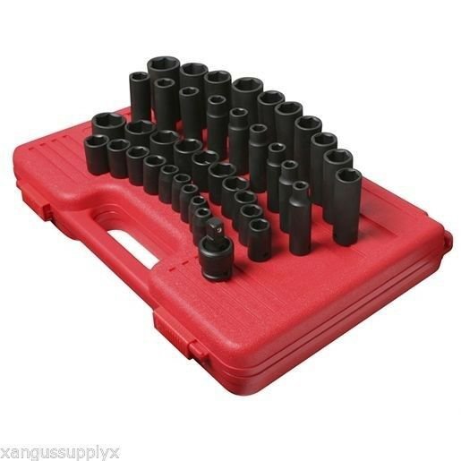 Sunex 2669 1/2" Drive Metric Standard and Deep Master Impact Socket Set 2669