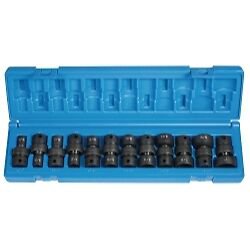 Grey Pneumatic12 Piece 3/8" Drive Universal Swivel SAE Impact Socket Set