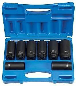 Grey Pneumatic 1708SN 8 Piece 12 Point Metric Axle Nut Socket Set