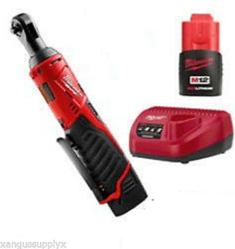 Milwaukee M12 1/4" Drive Ratchet Wrench Variable Speed with Battery & Charger