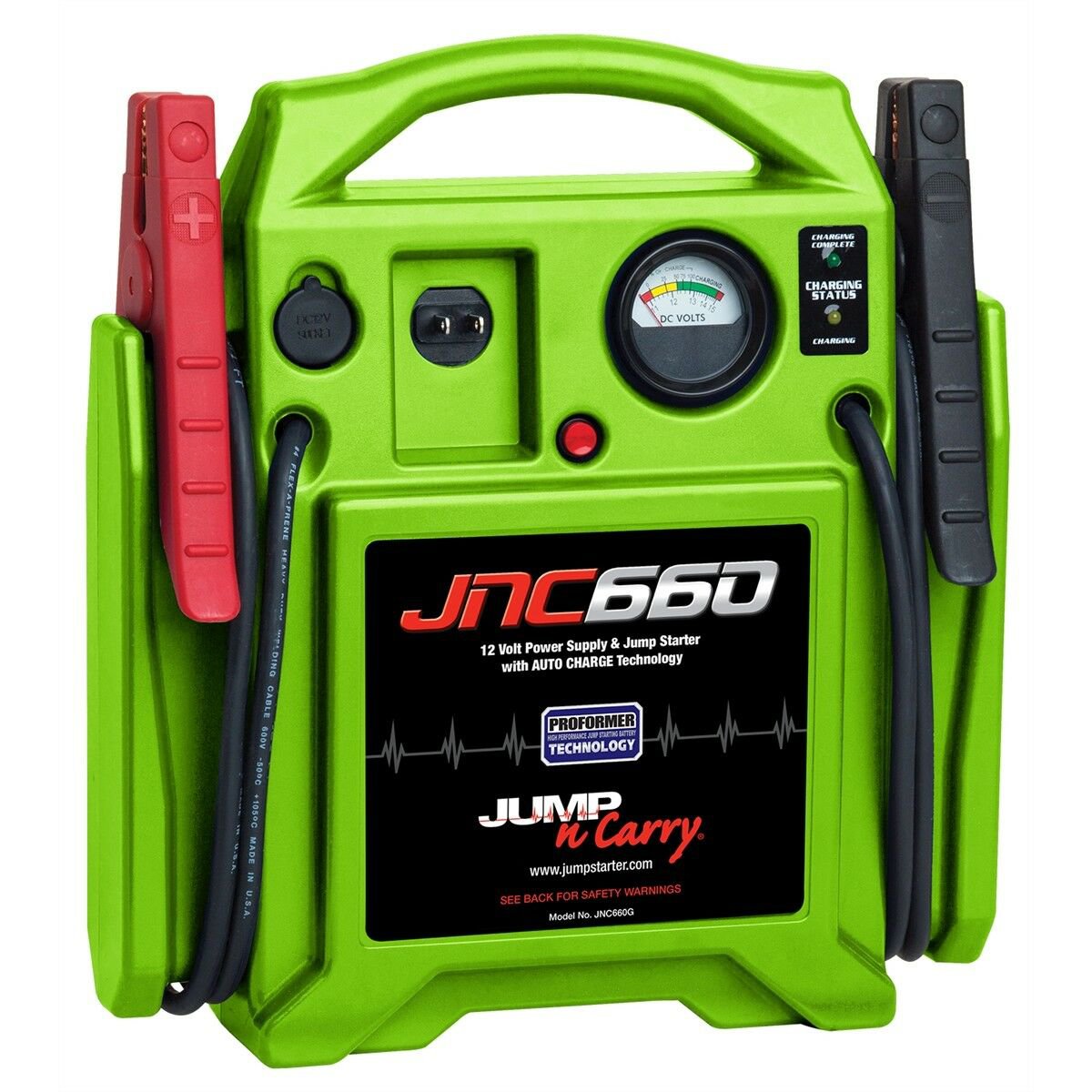 Jump N Carry JNC660 Emergency Truck or Car Jump Starter Booster  HI VIZ Green
