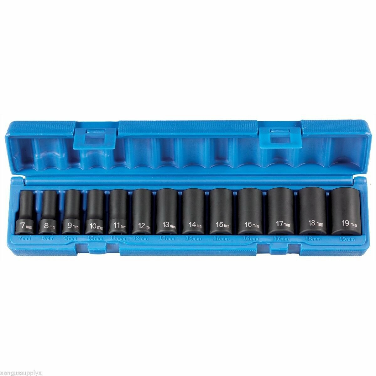 Grey Pneumatic 3/8" Drive Semi Deep 12 Point Metric MM Impact Socket Set
