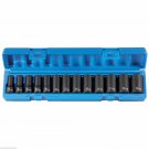 Grey Pneumatic 3/8" Drive Semi Deep 12 Point Metric MM Impact Socket Set