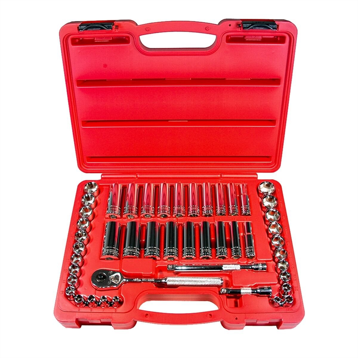 K Tool 47 Piece 3/8" Drive 6 Point Complete Metric and Standard SAE Socket Set