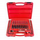 K Tool 47 Piece 3/8" Drive 6 Point Complete Metric and Standard SAE Socket Set
