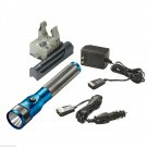 Stinger LED Rechargeable Flashlight with AC/DC and PiggyBack Charger - Blue