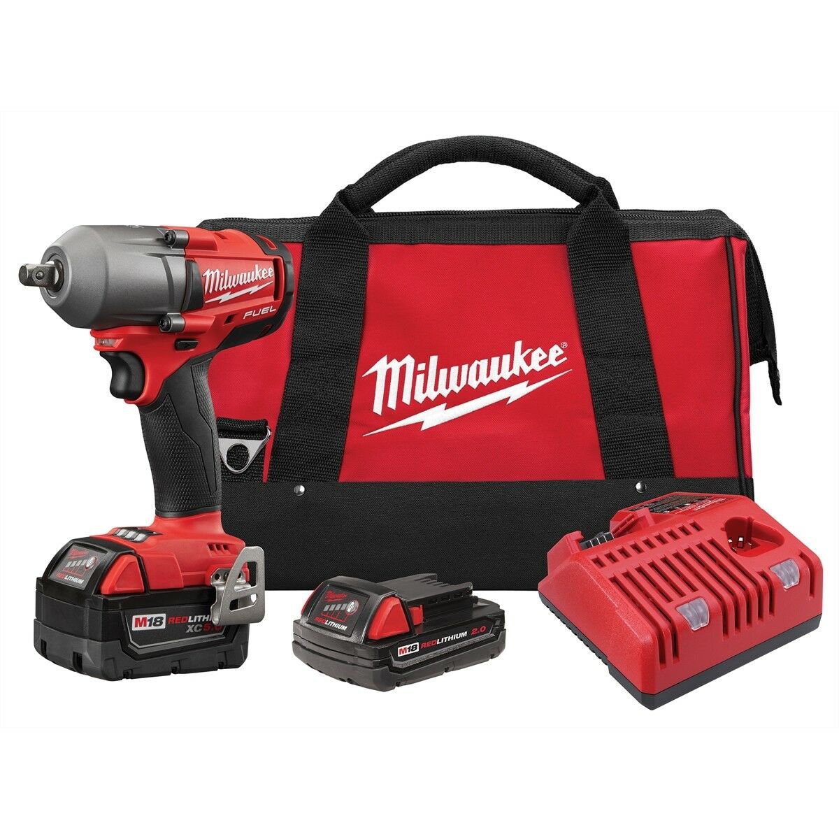 Milwaukee 2861-22CX M18 FUEL 1/2" Mid Torque Impact Wrench w/Friction Ring Kit