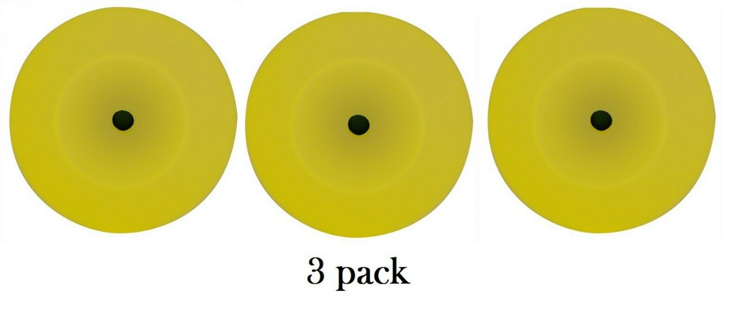 Wizards 11204 Foam Cut Detailers Yellow 8" Buffing Polishing Pad - Pack of 3