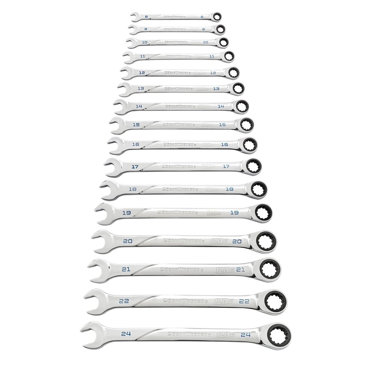 Gearwrench 86427 16 Pc. 120Xp Universal Spline Metric Xl Ratcheting Wrench Set