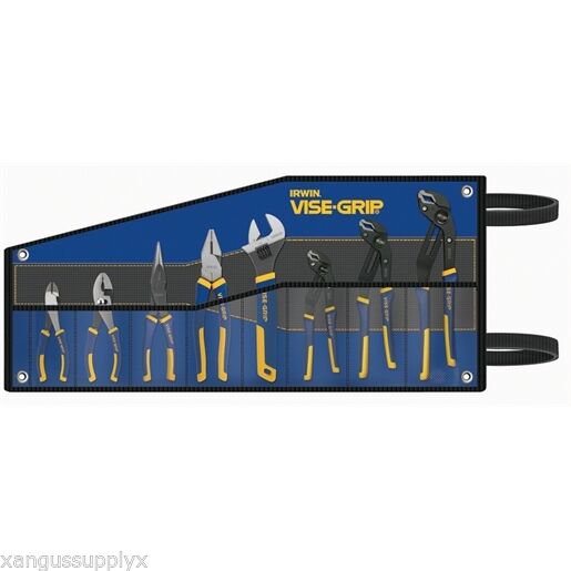 Vise Grip 2078712 Groove Lock, Adjustable and Linesman Pliers Set 8 piece w/ Bag