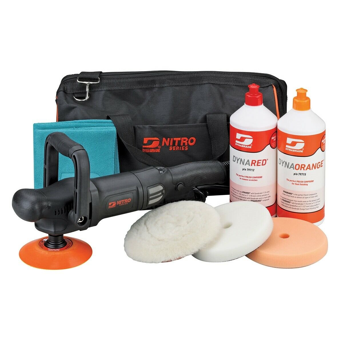 Dynabrade Nitro Professional Rotary Buffing Polishing Auto Kit Buffer With Pads